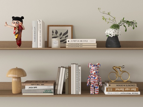  现代饰品摆件组合 书籍摆件3d模型 