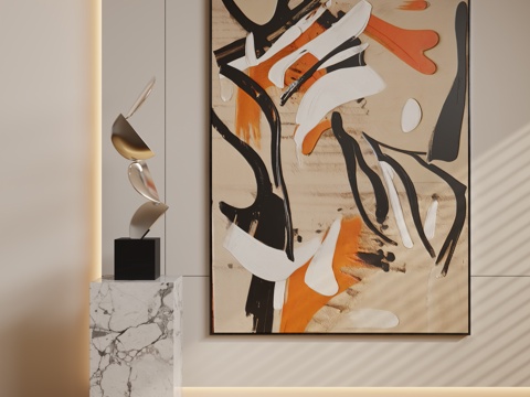  现代装饰画 装饰画 意式装饰画 挂画 现代抽象挂画3d模型 