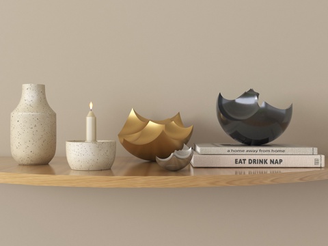  现代饰品摆件组合3d模型 