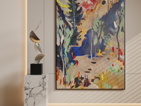  现代装饰画 装饰画 意式装饰画 挂画 现代抽象挂画3d模型 