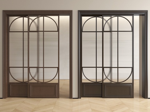 法式推拉门 玻璃推拉门 厨卫门 阳台门su模型