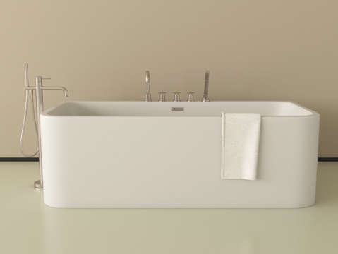 现代浴缸 方形浴缸 卫浴小件su模型