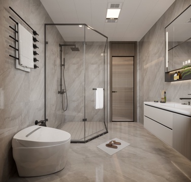  现代卫生间3d模型 