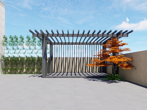 现代景观凉亭su模型