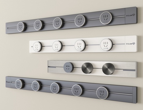 现代开关插座  轨道插座su模型