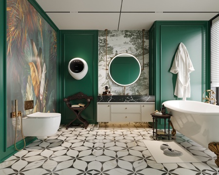 现代卫生间 洗手台 浴缸su模型