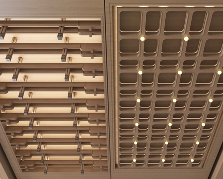 现代实木吊顶su模型