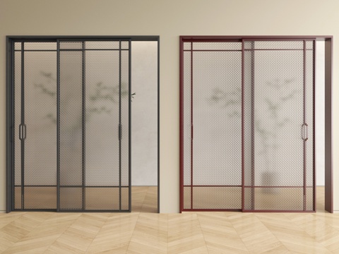  现代推拉门 玻璃推拉门 长虹玻璃门 厨卫门 阳台门3d模型 