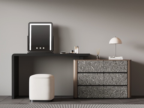 现代意式梳妆台su模型