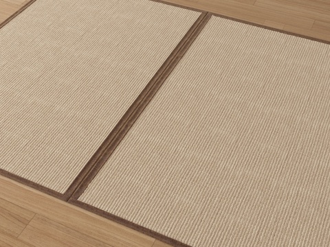 侘寂风地毯 方形地毯 编织地毯su模型