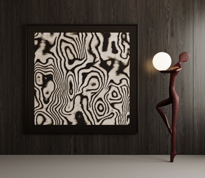 现代意式挂画 墙饰 装饰画su模型