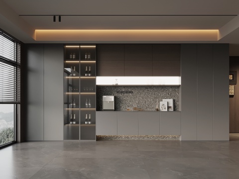  现代意式酒柜 餐边柜3d模型 