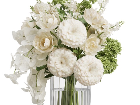  花瓶花卉3d模型 