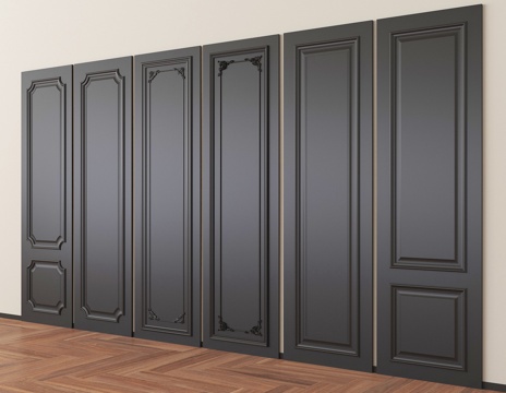 法式护墙板 背景墙su模型