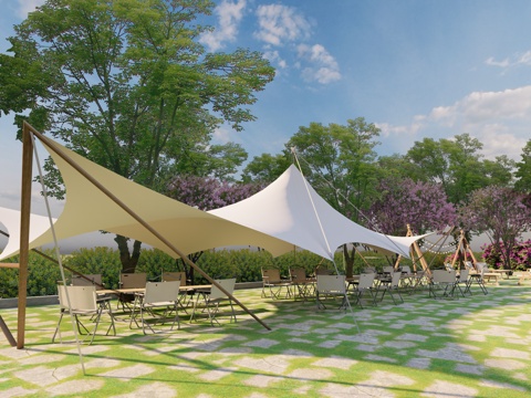 室外休闲露营su模型