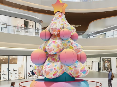  圣诞节艺术装置 网红圣诞树装饰品 商场圣诞节装饰 网红店铺圣3d模型 