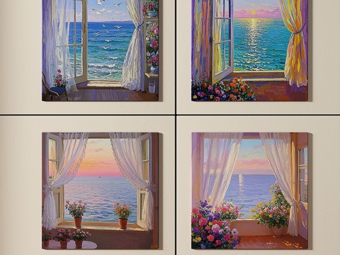  现代，简约，抽象，装饰画3d模型 