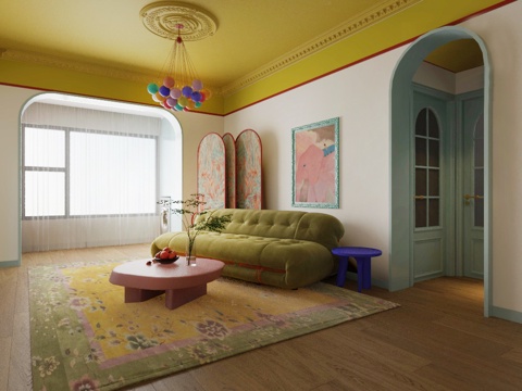  现代客厅 背景墙 沙发茶几组合3d模型3d模型 