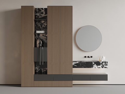 现代简约浴室柜 洗手台su模型