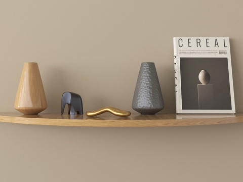 现代饰品摆件组合 书籍摆件su模型