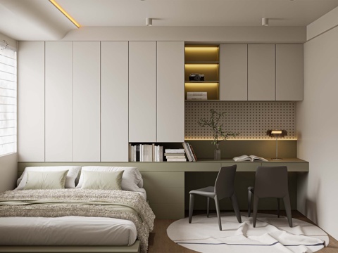  现代榻榻米卧室3d模型 