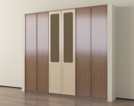  中古风衣柜 成品衣柜 木材 高柜3d模型 