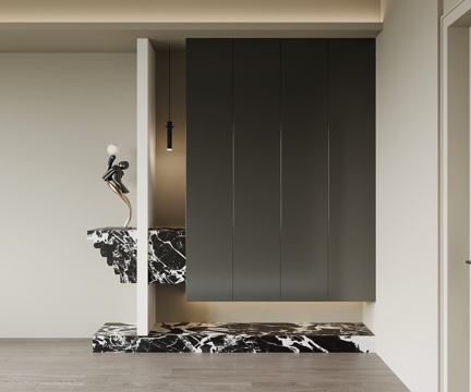 现代意式鞋柜 入户鞋柜su模型