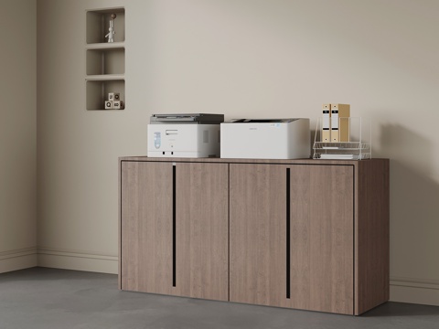 现代中古风文件柜 储物柜su模型