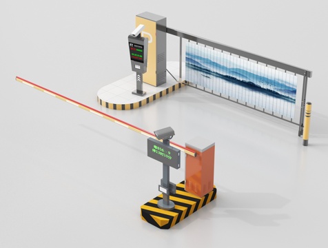 现代闸门 闸机 停车杆 升降杆 自动门su模型