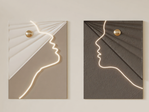 现代网红挂画su模型