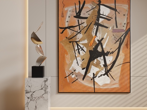  现代装饰画 装饰画 意式装饰画 挂画 现代抽象挂画3d模型 