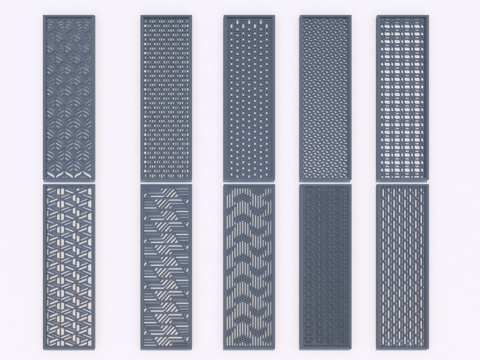  新中式格栅组合3d模型 