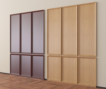 现代护墙板 桦木板造型墙su模型