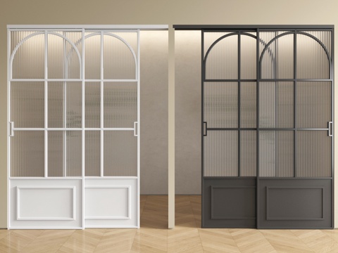 法式推拉门 玻璃推拉门 厨卫门 阳台门su模型