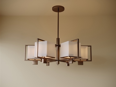 新中式吊灯su模型