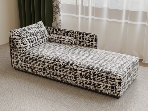 现代布艺贵妃椅 沙发椅su模型