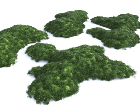 现代庭院微地形 庭院景观 花园景观 景观石头 草坡 小山包su模型