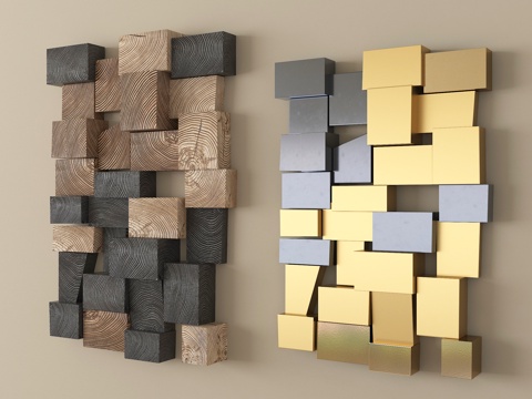  现代挂件 立体墙饰3d模型 