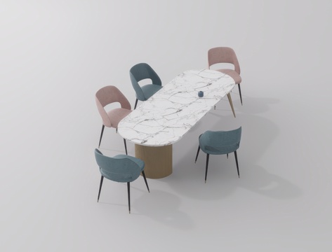  休闲桌椅su模型 