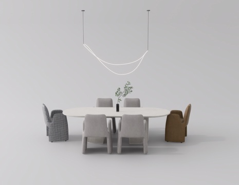 休闲桌椅su模型