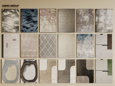 现代简约地毯 方形地毯 布艺地毯 客厅地毯 艺术地毯su模型