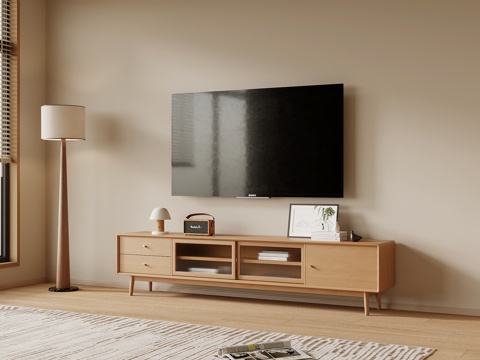 侘寂风电视柜su模型