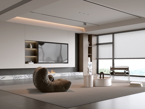  意式客厅 现代客厅 电视背景墙 电视柜 客厅背景 沙发茶几组3d模型 