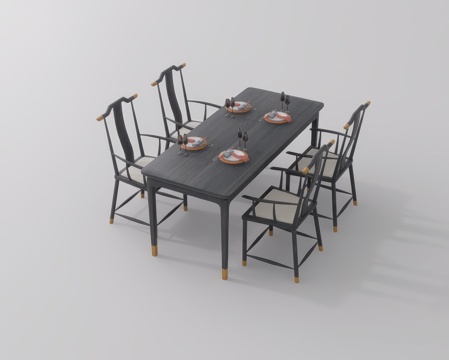 休闲桌椅su模型