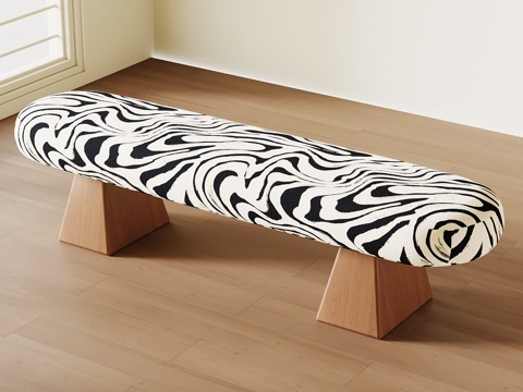 现代中古换鞋凳 长凳su模型