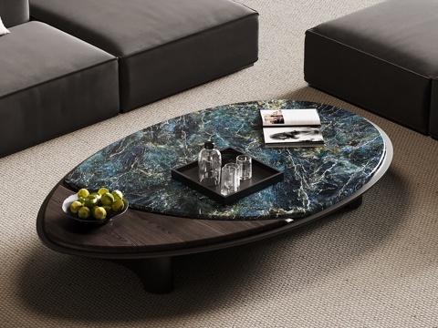 现代意式茶几 金属茶几su模型