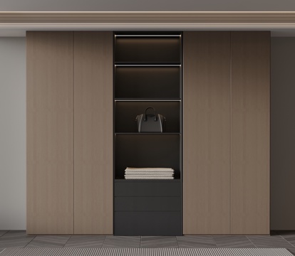 现代意式衣柜su模型