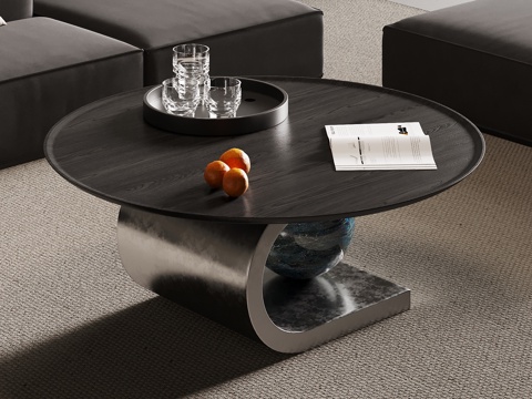 现代意式茶几 金属茶几su模型