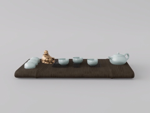 茶桌摆件su模型