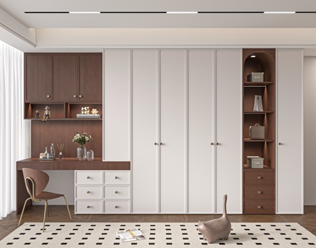  中古风衣柜梳妆台3d模型 